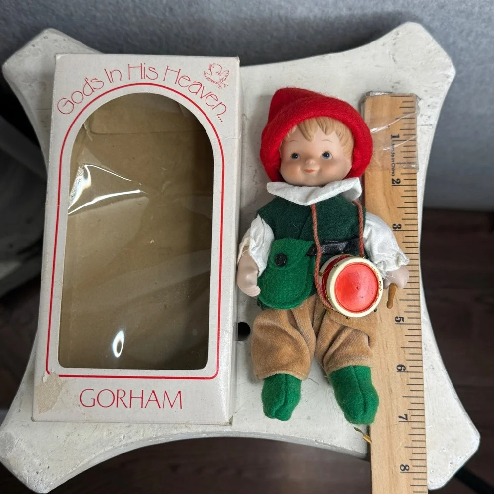 Gorham Gods in His Heaven Boy Drummer Christmas Decor Vintage 1984 German 7 inch